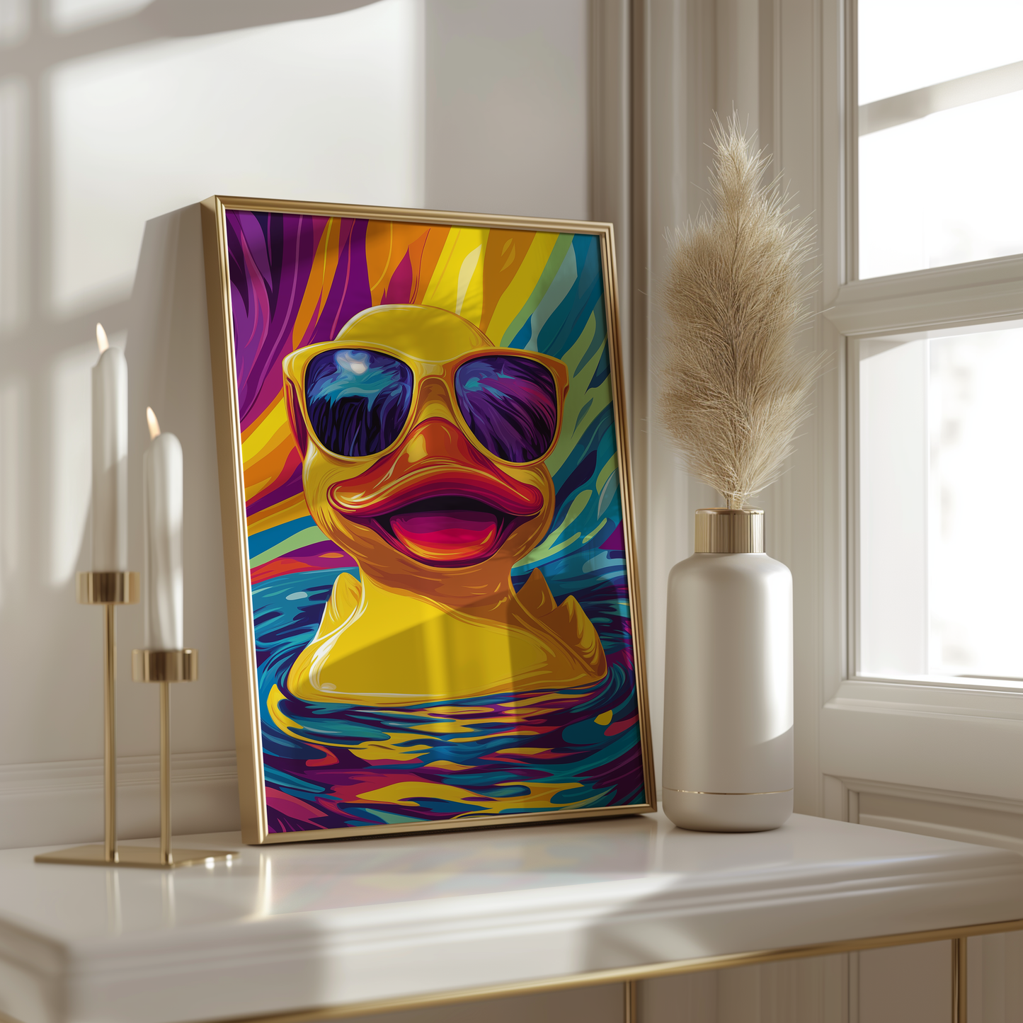 Rubber Duck Pop Art Poster – Vibrant & Playful Wall Decor
