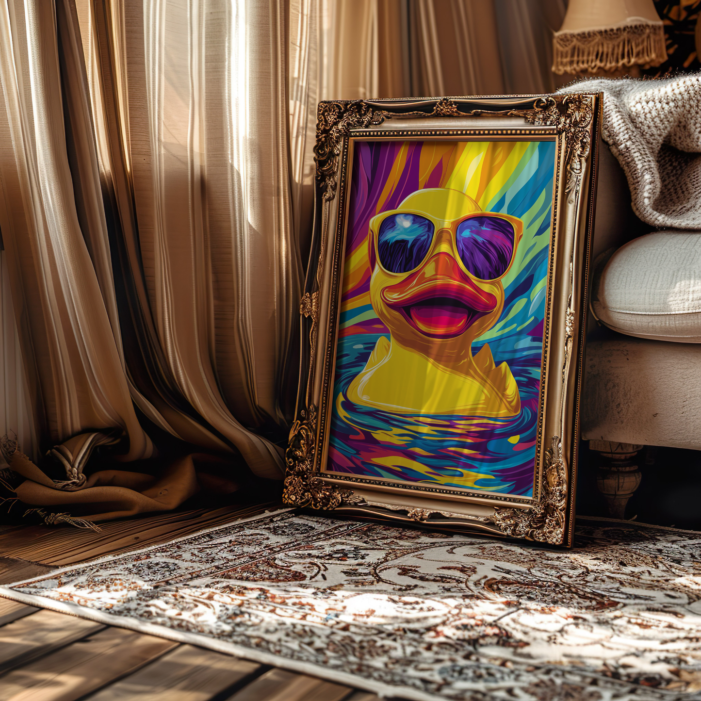 Rubber Duck Pop Art Poster – Vibrant & Playful Wall Decor