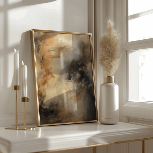 Atmospheric Abstract Poster – Moody and Monochromatic Wall Art