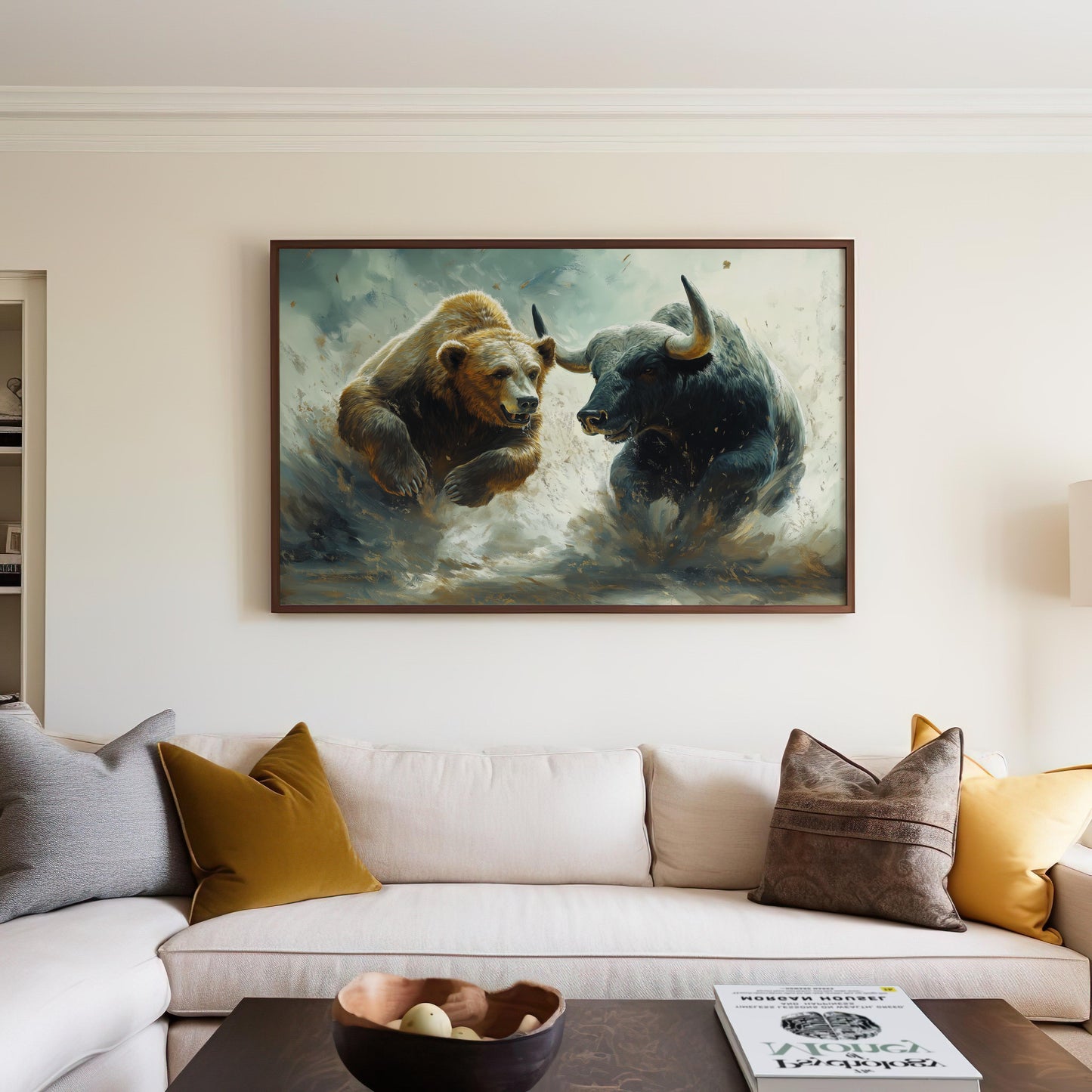 Bear and Bull Digital Art in Motion - Stock Poster - Wall Art for Office