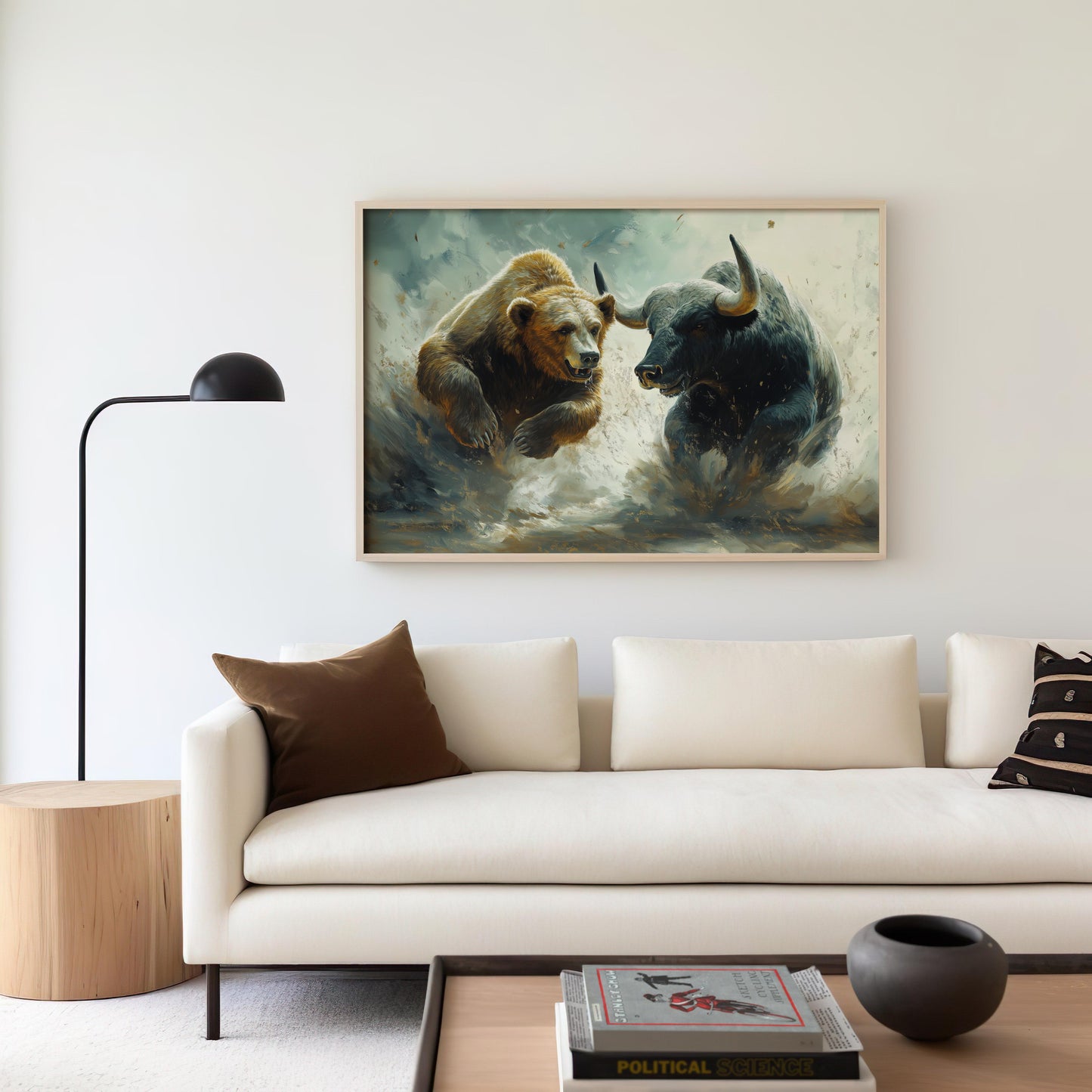 Bear and Bull Digital Art in Motion - Stock Poster - Wall Art for Office