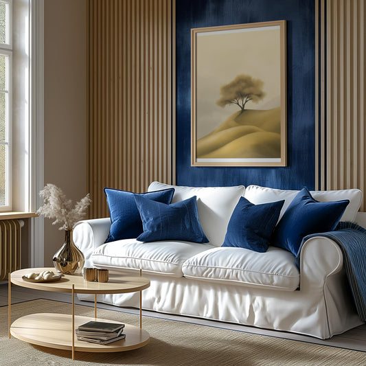 Serene Golden Hill Tree Art Poster - Wall Art - Digital Print