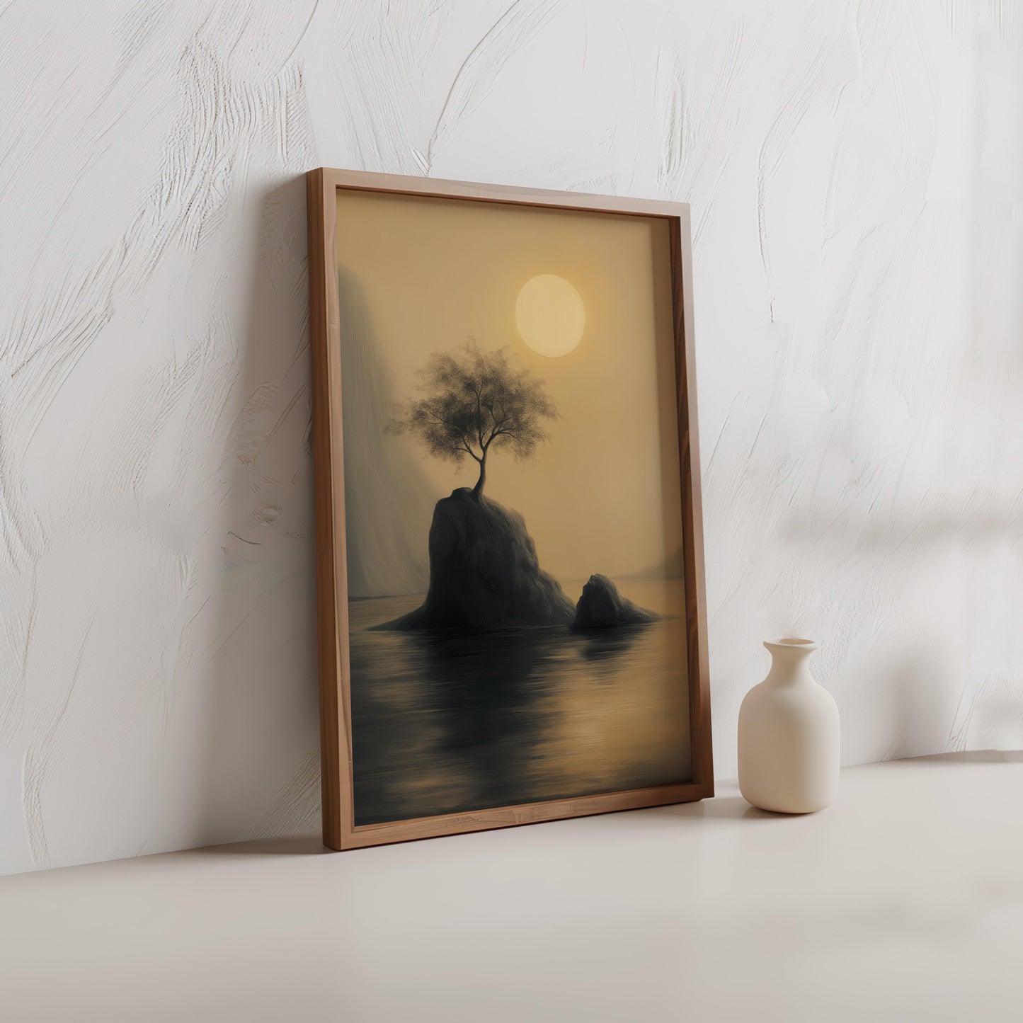 Premium Nature Poster – Golden Hour Tree Landscape Art - Digital Print