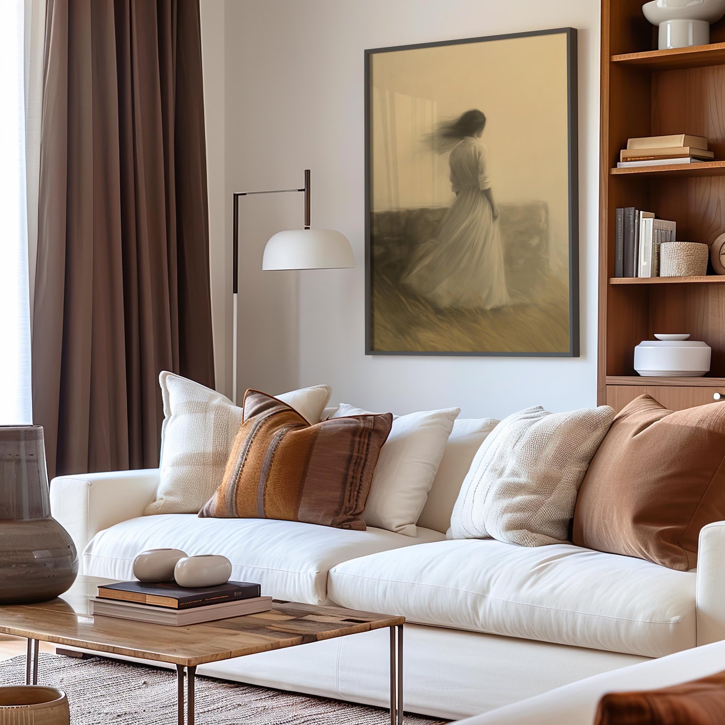 Premium Ethereal Woman Canvas – Dreamy Minimalist Wall Art - Digital Print