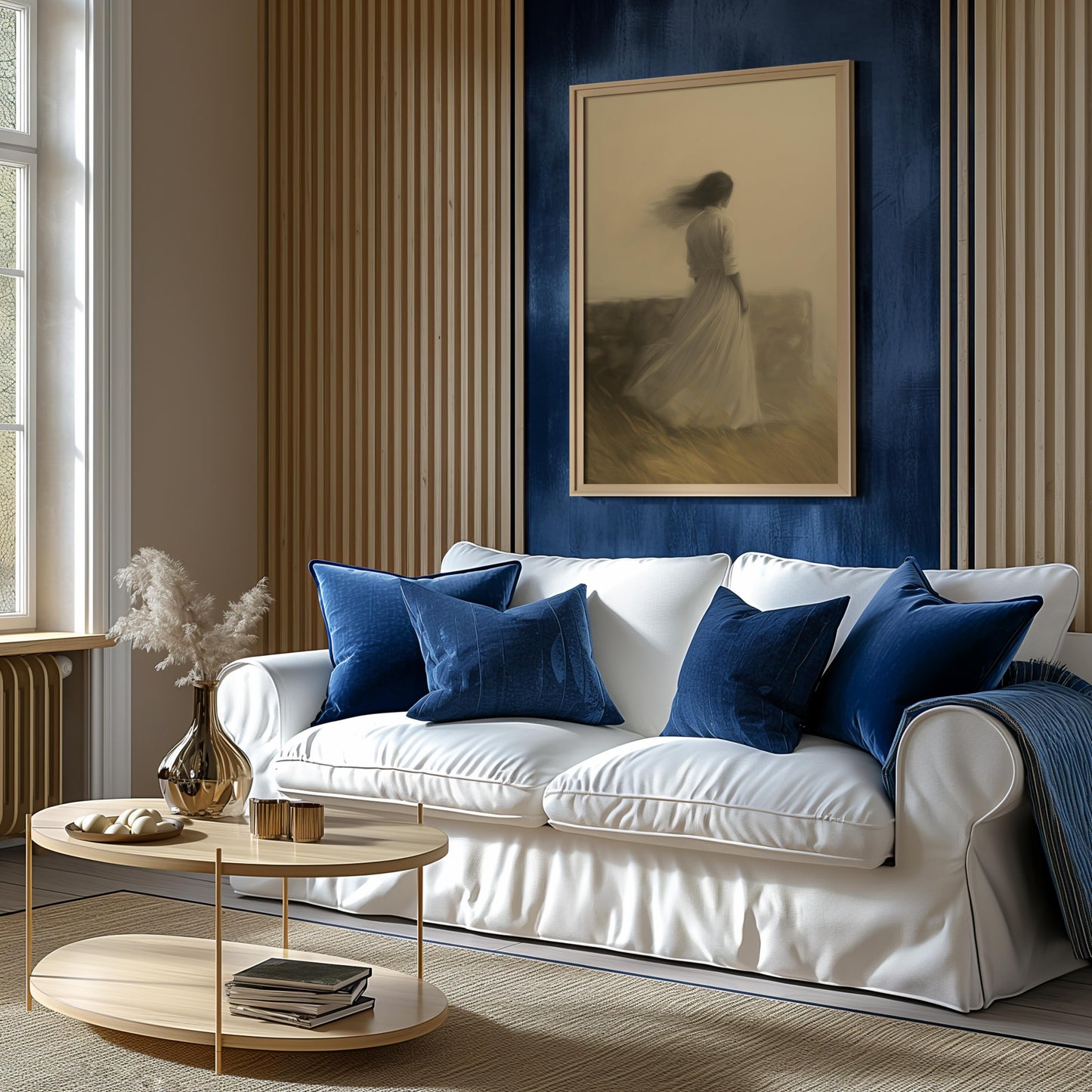 Premium Ethereal Woman Canvas – Dreamy Minimalist Wall Art - Digital Print