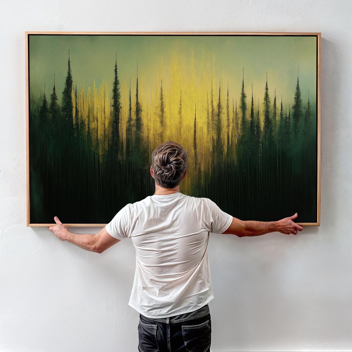 Golden Skyline Modern Abstract Artwork - Golden Forest Sunset Poster