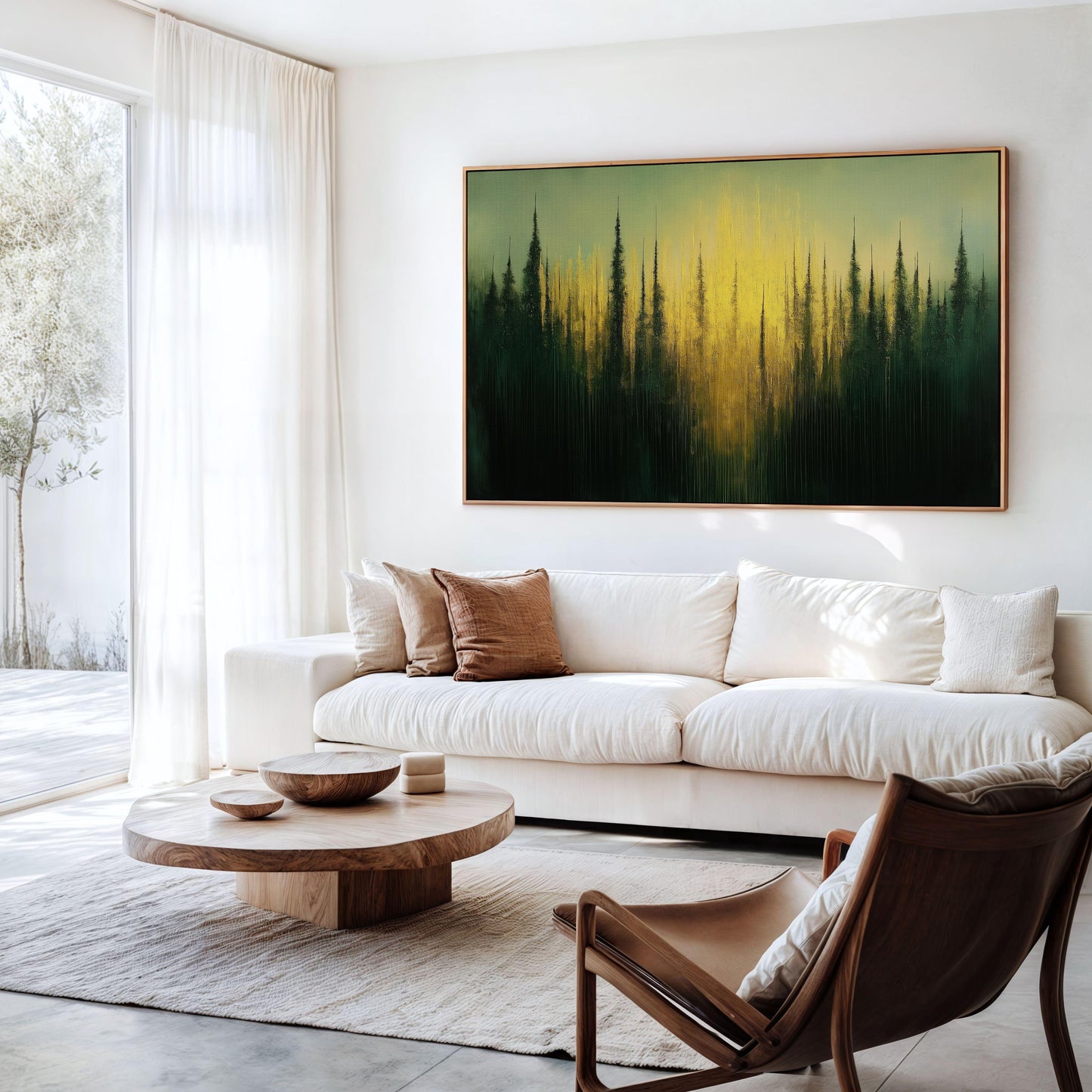 Golden Skyline Modern Abstract Artwork - Golden Forest Sunset Poster
