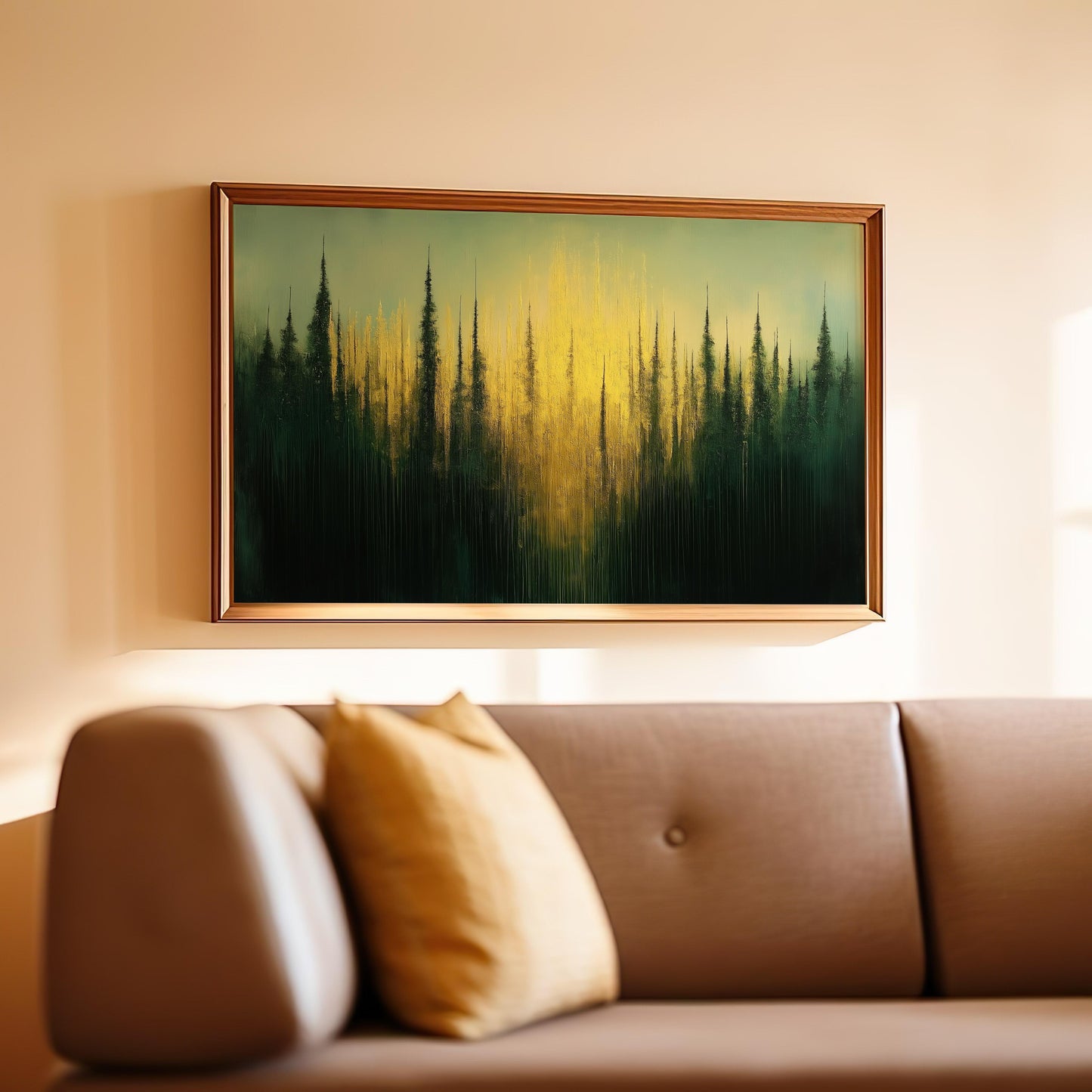 Golden Skyline Modern Abstract Artwork - Golden Forest Sunset Poster