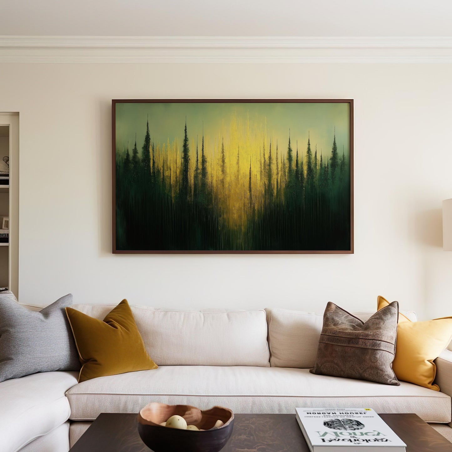 Golden Skyline Modern Abstract Artwork - Golden Forest Sunset Poster