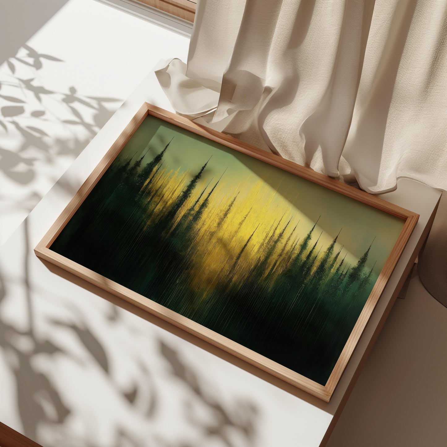 Golden Skyline Modern Abstract Artwork - Golden Forest Sunset Poster