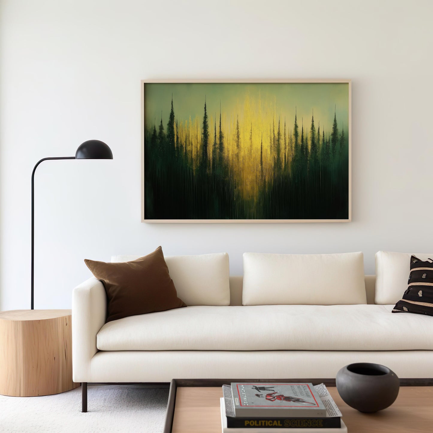 Golden Skyline Modern Abstract Artwork - Golden Forest Sunset Poster