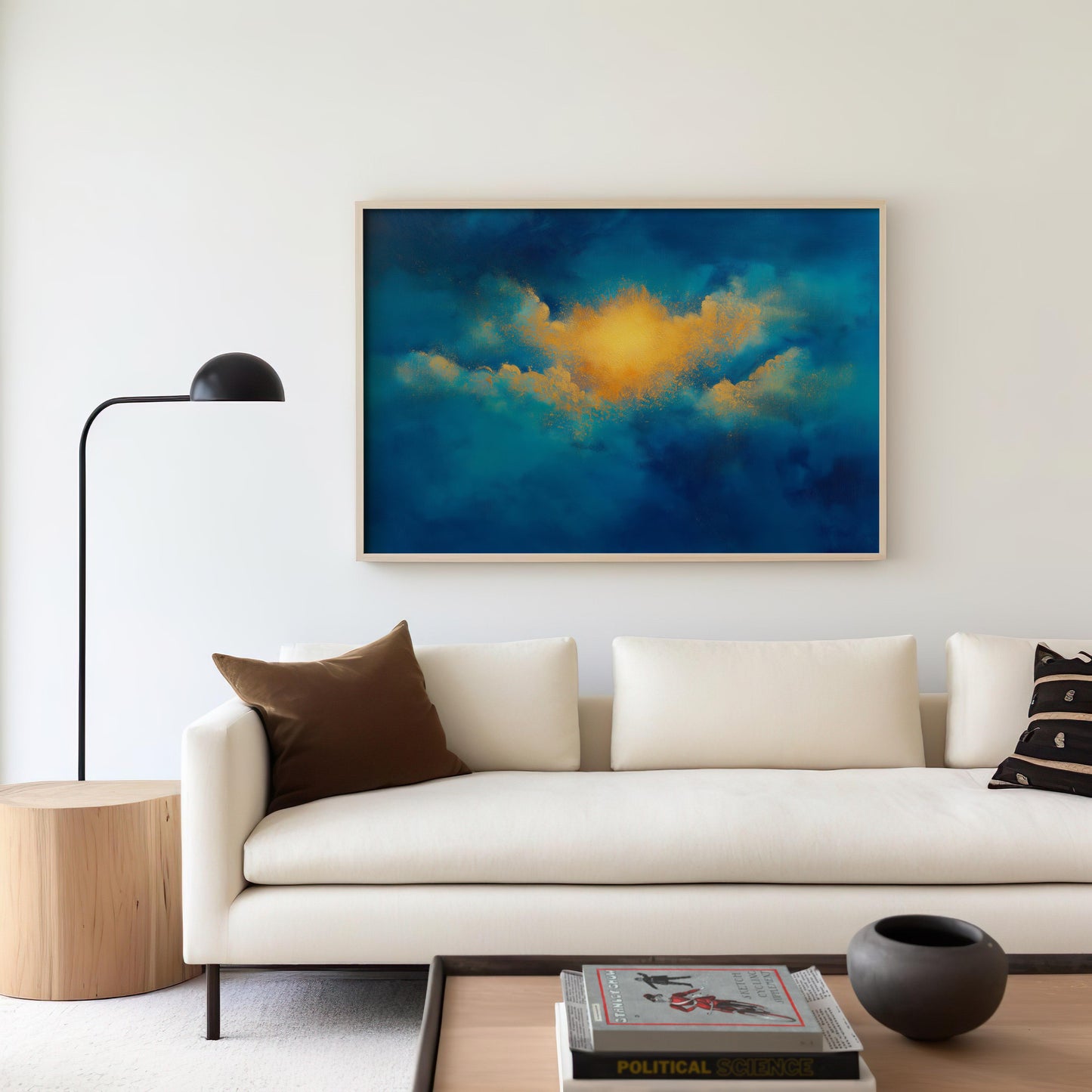 Modern Abstract Art with Gold and Pastel Shimmers - Cloud Wall Art - Sky Poster