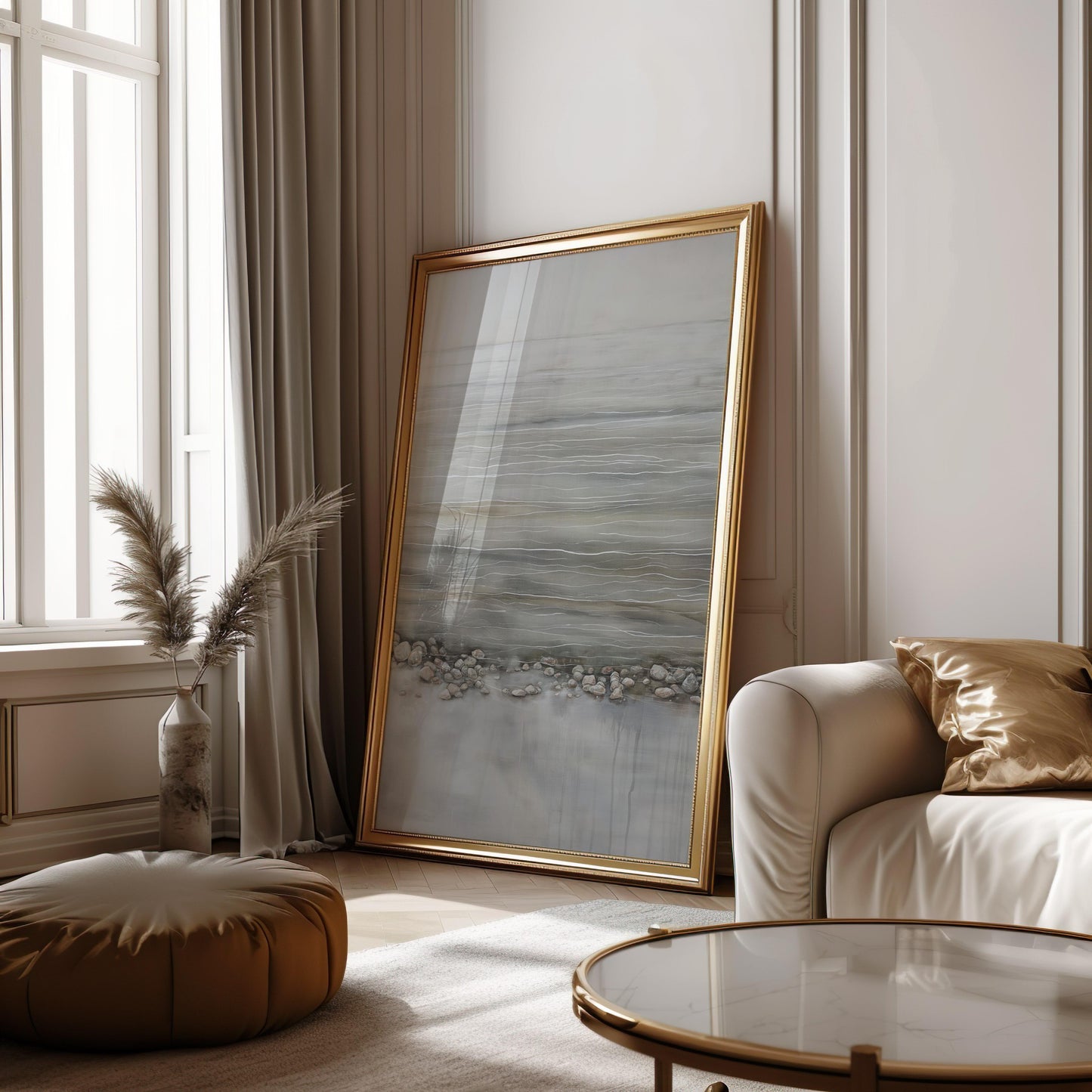 Tranquil Shoreline Poster – Minimalist Coastal Serenity Wall Art