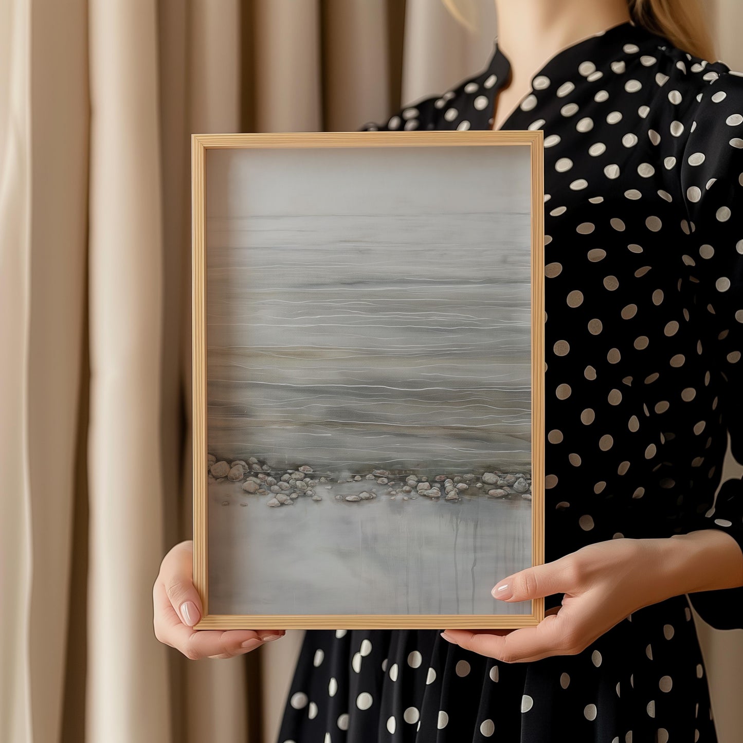 Tranquil Shoreline Poster – Minimalist Coastal Serenity Wall Art