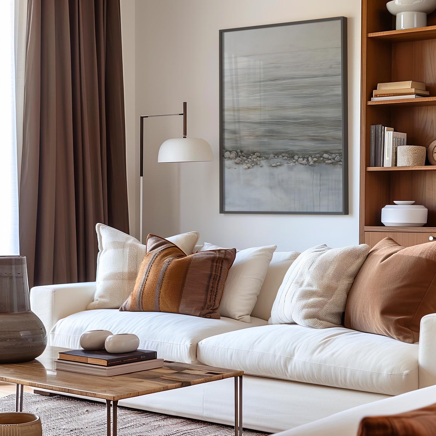Tranquil Shoreline Poster – Minimalist Coastal Serenity Wall Art