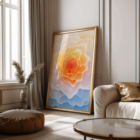 soft color floral abstract wall art